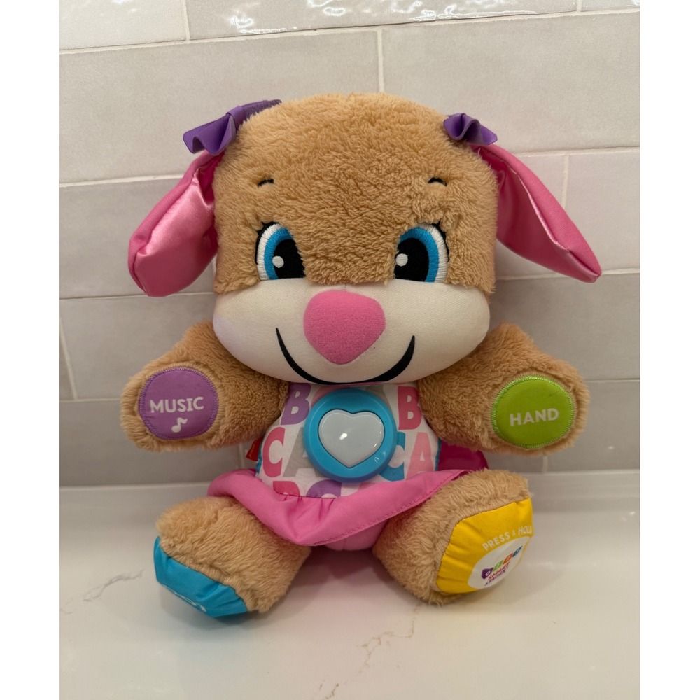 Fisher-Price Laugh & Learn Smart Stages Sis Plush Pink Puppy Dog Toy